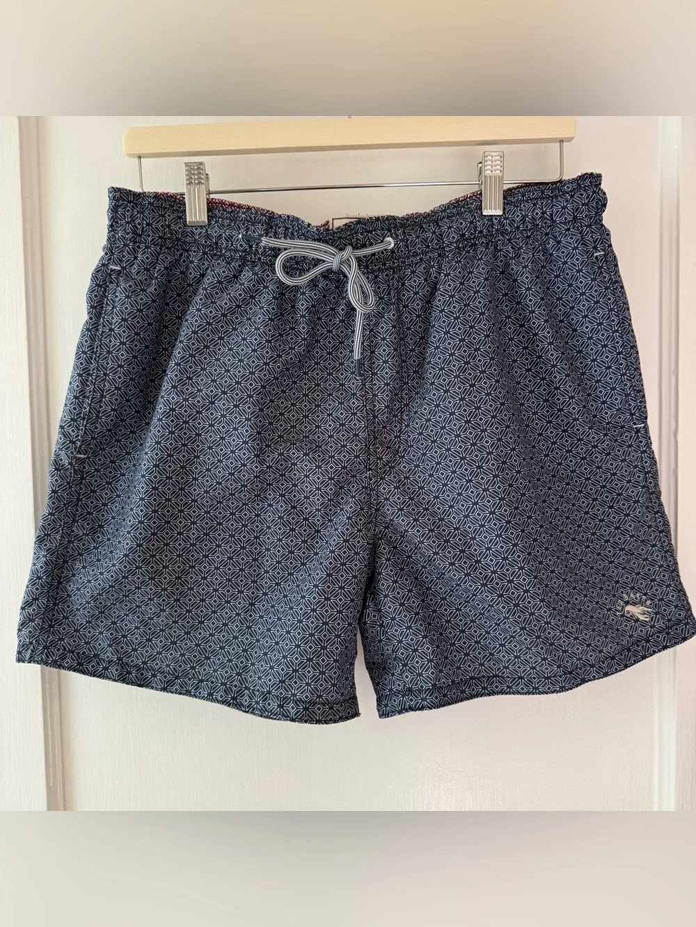 Ted Baker Men's Navy Geometric Swim Trunk lobster size 3 medium